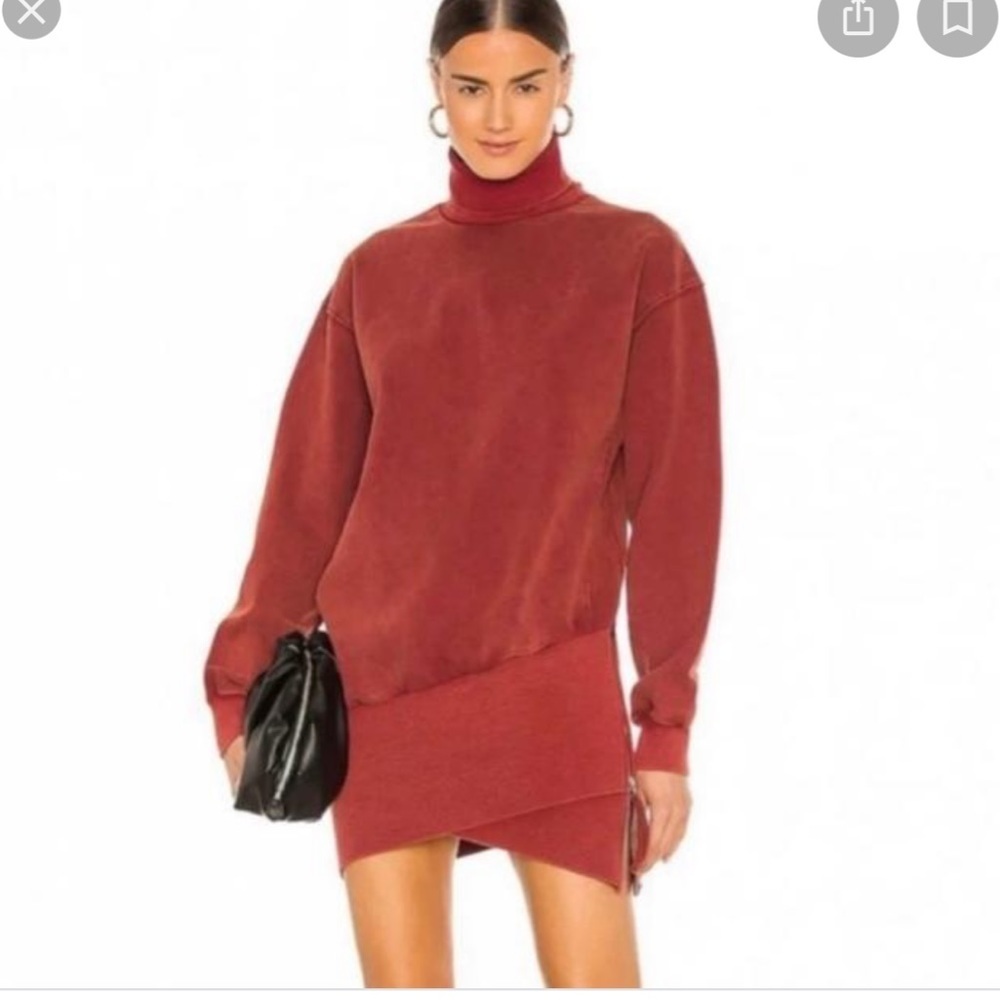 Young Fabulous & Broke Asymmetrical Turtleneck Zipper Hem Sweatshirt Dress